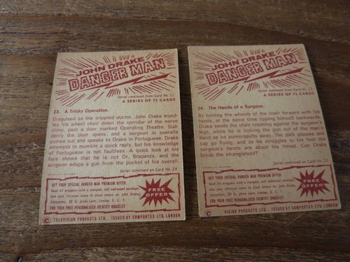 Somportex John Drake Danger Man Cards from 1966 - Pick & Choose Your Cards - Picture 14 of 24