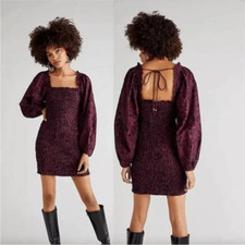 Free People Smock it to Me Floral Puff Sleeve Smocked Dress | S