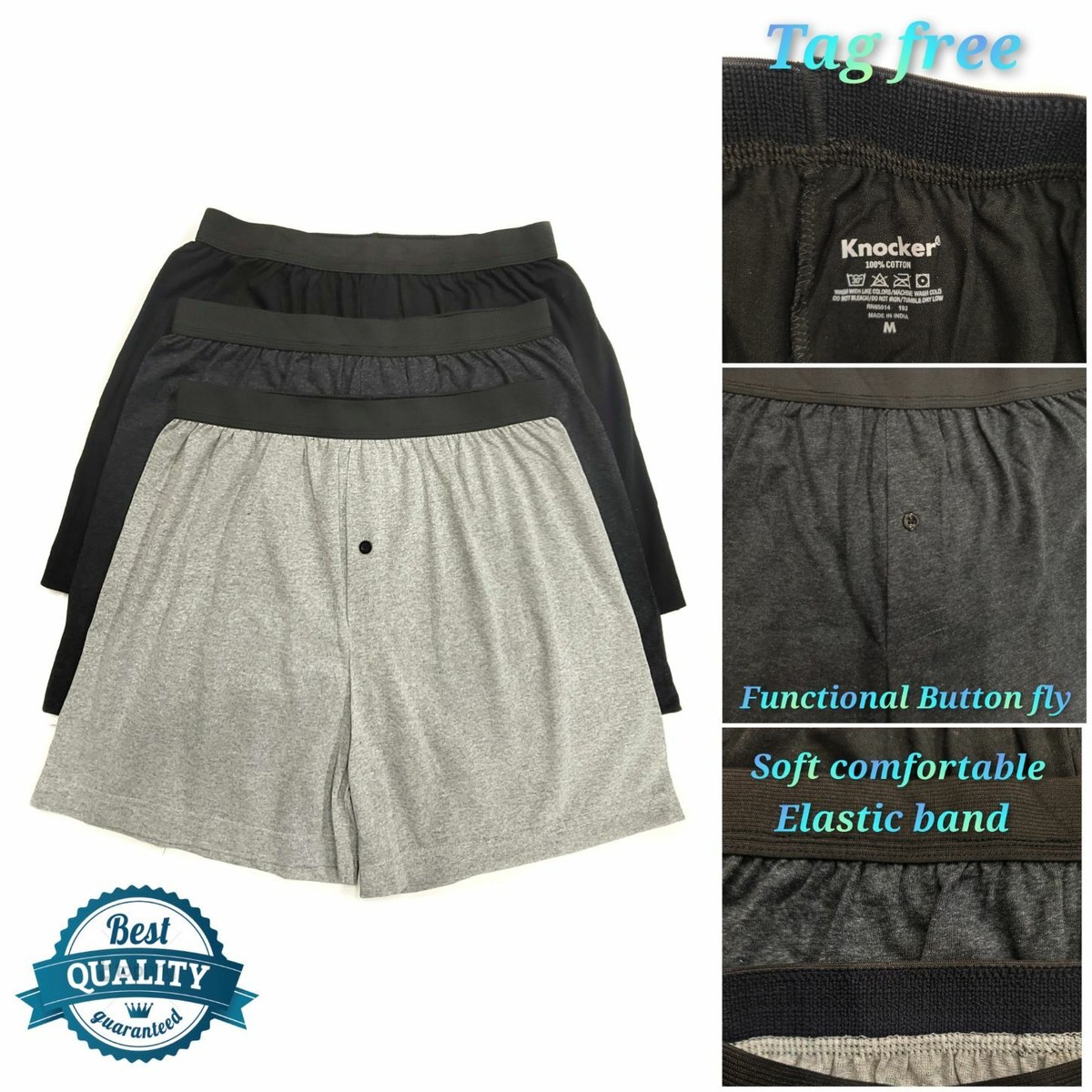 Lockere Jersey Boxershorts Im 3er Pack Mit Karomuster - Bunt Kariert