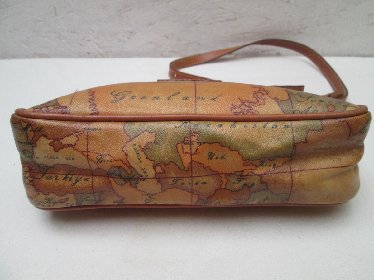 Sac à Main Alviero Martini Vintage Authentique - Cuir Et Toile, Taille Moyenne, Occasion