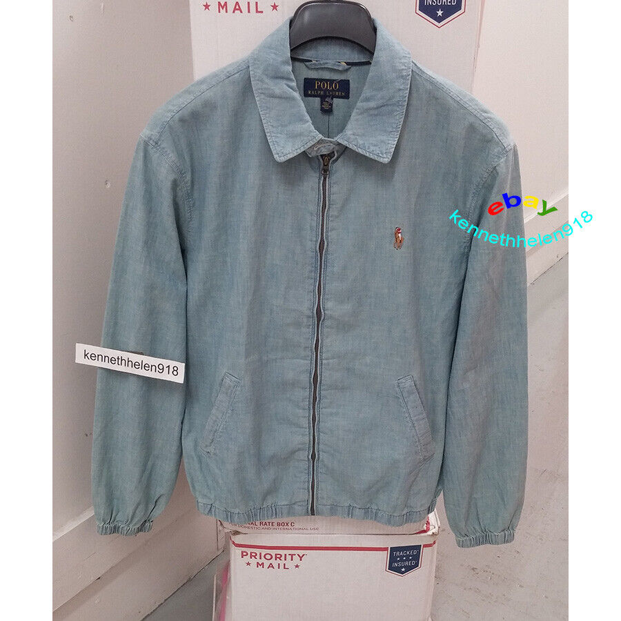 POLO RALPH LAUREN BAYPORT WINDBREAKER JACKET CHAMBRAY BLUE POLO RALPH LAUREN BAYPORT WINDBREAKER JACKET CHAMBRAY BLUE