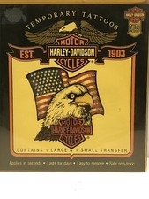 NOS 1990 s Genuine Harley-Davidson Temporary Tattoos Robison HD American Eagle