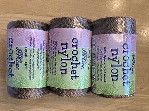 J&P Coats Crochet Nylon Thread *BEIGE"  Lot Of 3 Spools