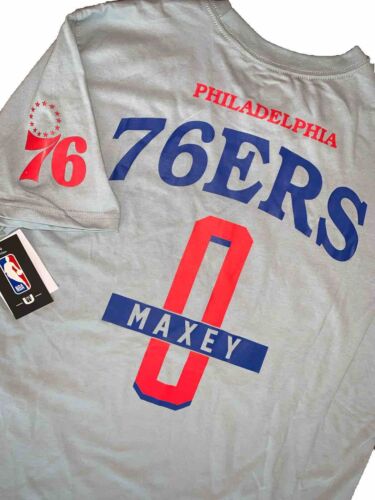 NWT Mens Philadelphia 76ers TYRESE MAXEY GHOST TOWN S/S NBA Tee Shirt-GRAY-XL - Picture 1 of 16