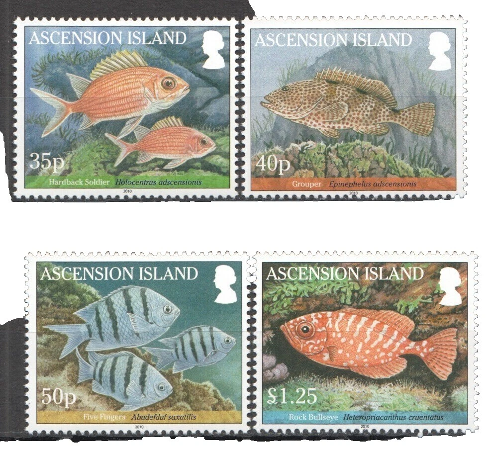 Mint Never Hinged/MNH Ascension Island Animal Kingdom Postal Stamps