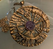 Anhänger Bronze Pentti Sarpaneva Finnland Vintage Design mit Amethyst