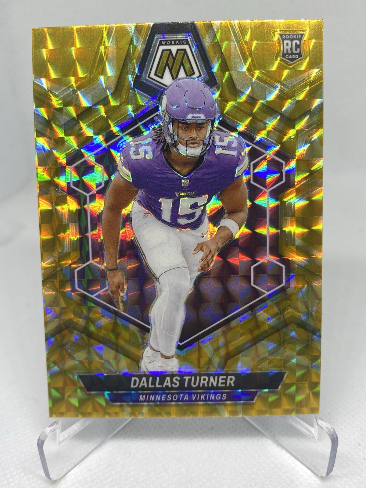 2024 Panini Mosaic YELLOW REACTIVE PRIZM Card #317 DALLAS TURNER RC