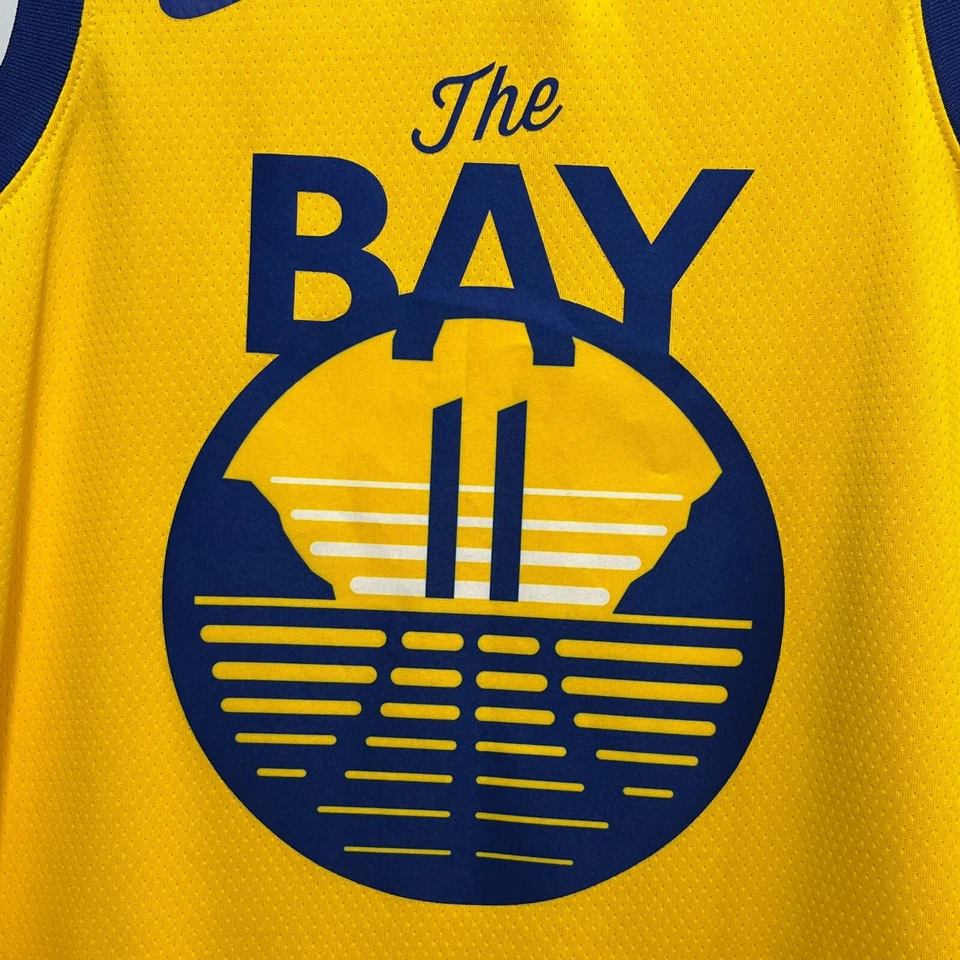 Camiseta amarilla Nike Golden State de la NBA talla 44/L #11 Klay Thompson Foto 4 de 4