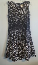 Eliza J. Black and White Sleeveless Polka Dot Swing Dress Size 4 Dancing Party