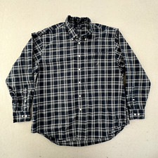 Nautica Shirt Mens Extra Large Blue White Plaid Button Down Long Sleeve
