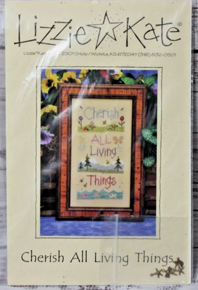 Cross Stitch Chart Pattern Cherish All Living Things Lizzie Kate 081 2000