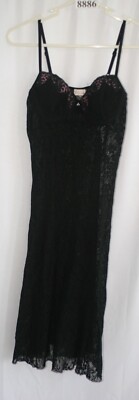 FLORA BLACK LACE NIGHTGOWN SIZE SMALL #8886