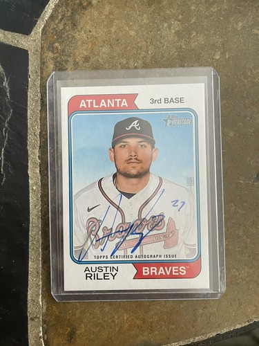 2023 Topps Heritage AUSTIN RILEY Real One Auto #ROA-ARY Atlanta Braves