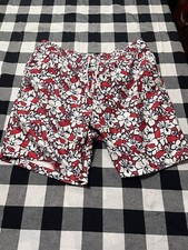 Vineyard Vines Mens Swim Trunks Board Shorts Red Whales White Floral Size M