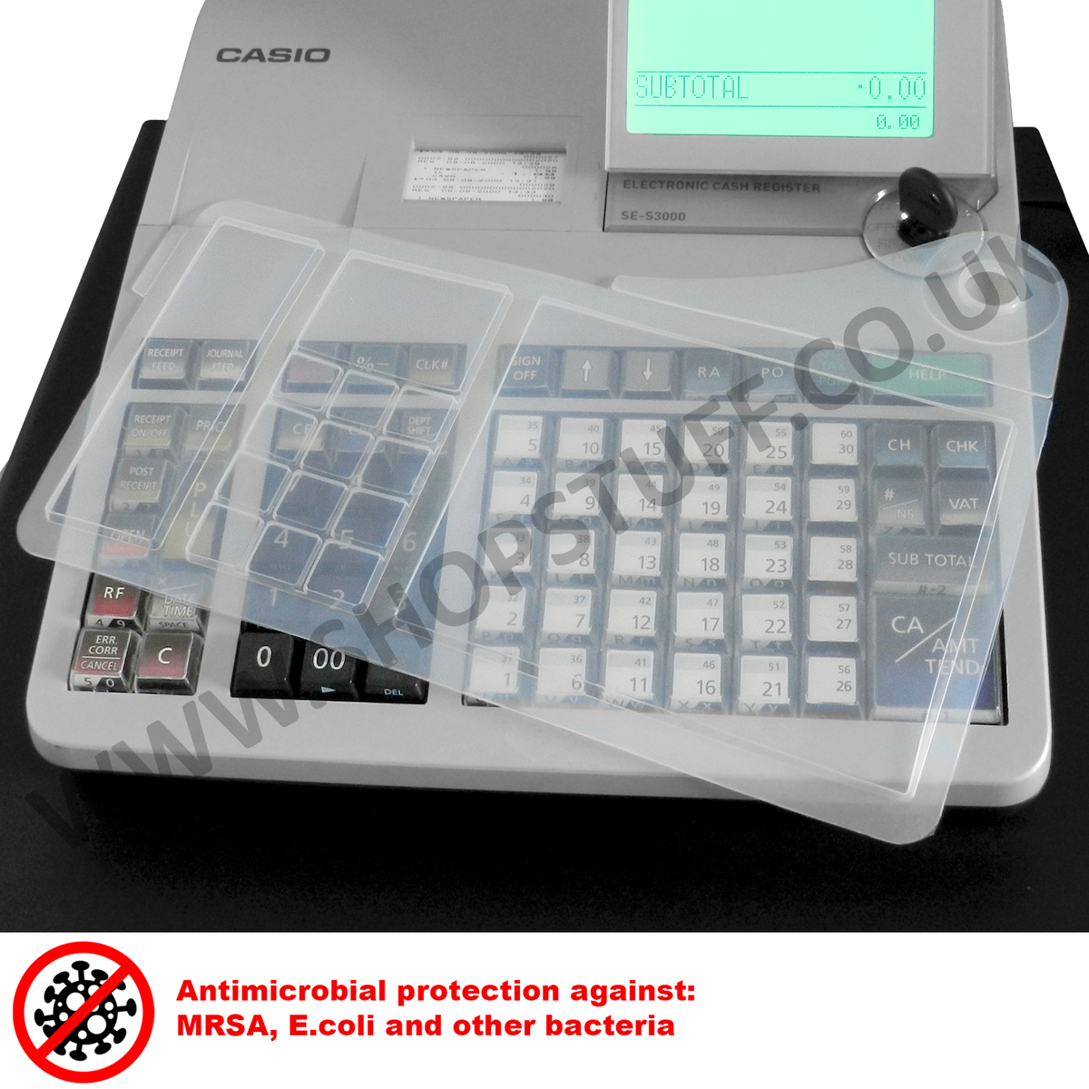 Casio SE-S3000 Cash Register Silicone Rubber Splash Proof Wetcover