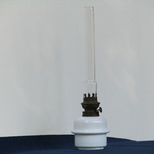 ANTICA LANTERNA LUME AD OLIO IN VETRO BIANCO DI OPALINA - ITALIA - EPOCA 1930/40