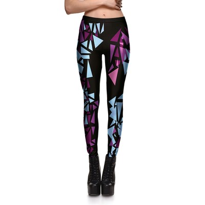 Poker Geometric patterns printed slim elastic Woman leggings S-4XL 3123