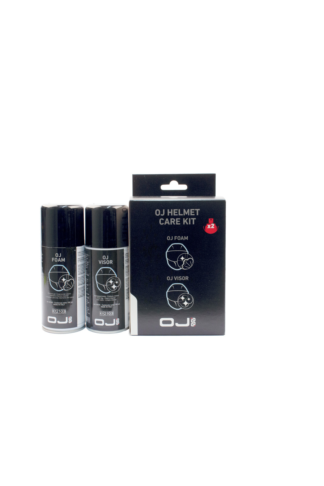 KIT SPRAY PULIZIA VISIERA ED INTERNO CASCO OJ HELMET CARE KIT COD. M182
