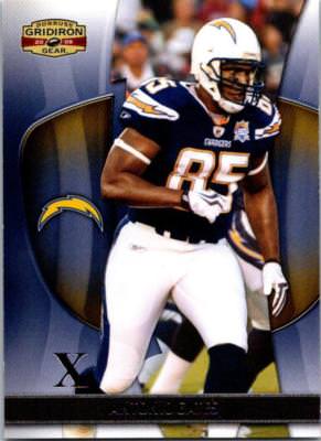 ANTONIO GATES 2009 Gridiron Gear Silver X #6 14/250 ($0.75 MAX SHIP)