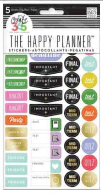 MAMBI Happy Planner STICKERS SCHOOL 5 sheets 262 stickers planning ...