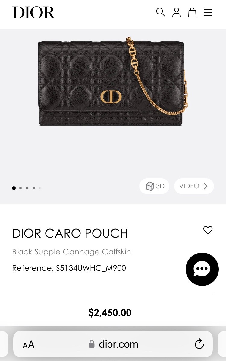 Dior Caro Pouch wallet on chain black | eBay