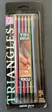 Empire Berol Triangles New 6 Count Tri Angular Pencils #2 Black Lead 91102