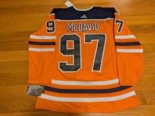 EDMONTON OILERS ADIDAS AUTHENTIC HOME ORANGE MCDAVID NHL HOCKEY JERSEY NWT 50 M