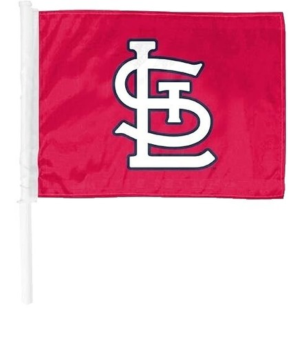 WinCraft St. Louis Cardinals Flag Pole & Bracket Set - 3x5 Foot Flag, 6ft Spinning Pole, Adjustable Bracket
