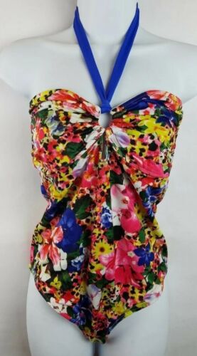 Mariemeili One Piece Swimming Suit Xl Beach Blue Floral