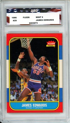 1986 Fleer #29 James Edwards AGC 9 Mint Phoenix Suns