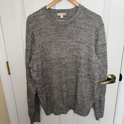 Gap Men s Gray Knit Long Sleeve Sweater Designed & Crafted Cotton L Crew Neck