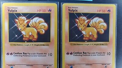 VULPIX HP ERROR POKEMON Card Lot of 2 Shadowless 1999 Mint VULPIX HP ERROR POKEMON Card Lot of 2 Shadowless 1999 Mint