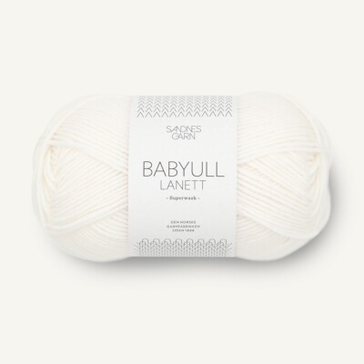 BABYULL LANETT von SANDNES GARN - HVIT (1001) - 50 g / ca. 175 m Wolle