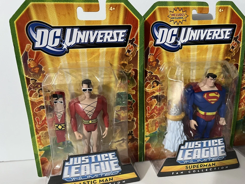Lote de 3 Justice League Unlimited Superman Martian Manhunt Plastic Man DC Universe Foto 2 de 4