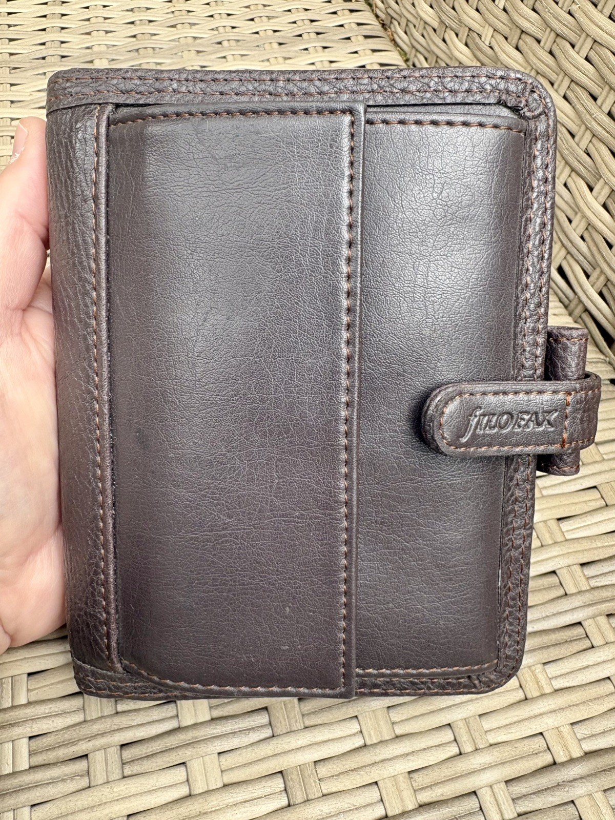 Filofax Pocket Ranger Dark Brown Personal Organiser  Planner + Some Inserts Rare