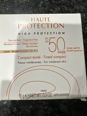 Avene Haute Protection Compact Tinted Sable Beige Full Sz New Original Box 3-27