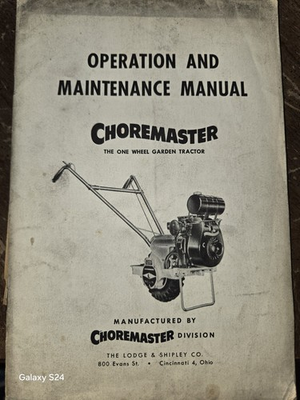 #ad #ad Choremaster One Wheel Walk Behind Tractor Owner Parts Manual LODGE SHIPLEY $14.99