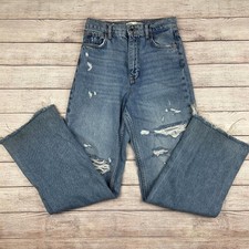 Zara Distressed Light Wash The 90's Full Length Jeans