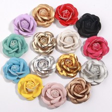5cm Artificial Leather Flower Head DIY Wedding Shoes Headdress Crafts Handmade