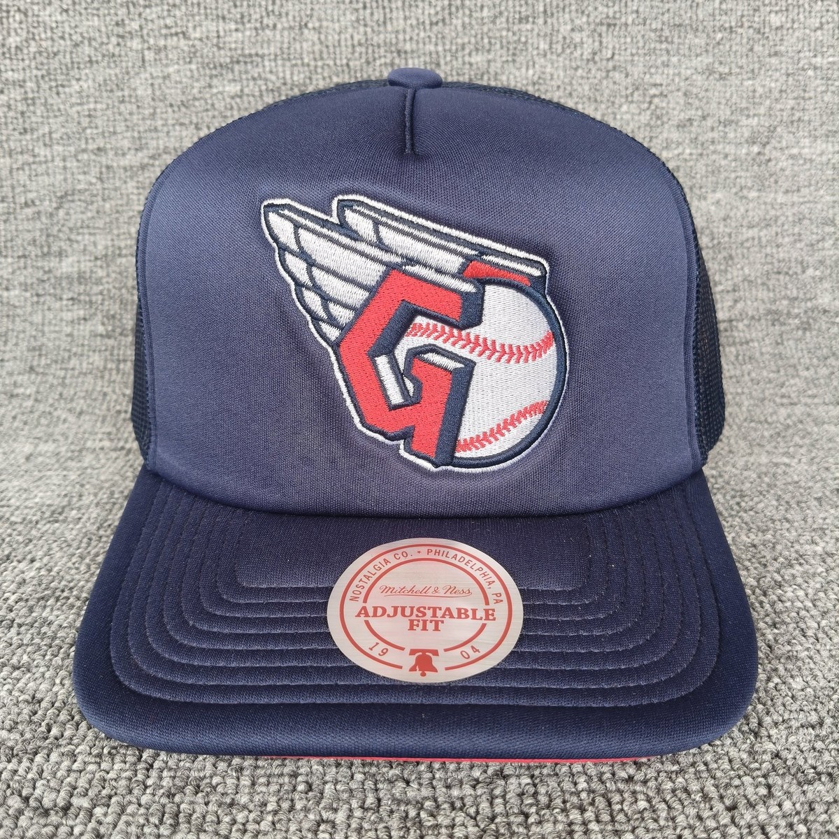 Mitchell & Ness Navy Trucker Hat Curved Brim Snapback OSFM