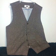 Joseph Abboud Men's Brown Solid Formal Vest Waistcoat, Size M Regular