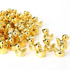 100 Pcs Christmas Mini Golden Duck Statue Bulk Golden Duck Figurines Micro Ga...