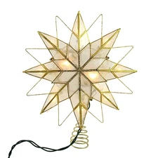 Kurt S. Adler Capiz Star Tree Topper Illuminated Christmas