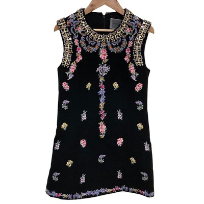 Giambattista Valli x H&M bejeweled embroidered dress, 36, black. Women USED