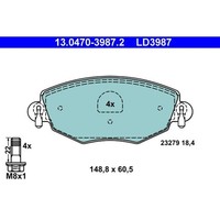ATE 13.0470-3987.2 Bremsbelagsatz, Scheibenbremse