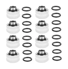 8 Pcs FreezeMod G1/4" Thread Compression Fitting for 14mm OD Hard Rigid TUBE WHT