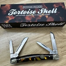 Rough Ryder Congress Pocket Knife Stainless Blades Imitation Tortoise Handle