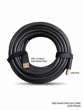 25 Ft USB 3.0 A to A Male Cable High Speed USB Male to Male Cord - Black
