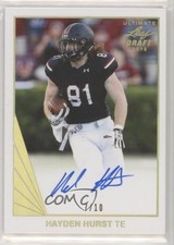 2018 Leaf Ultimate Draft 90 Gold Spectrum 7/10 Hayden Hurst #BA-HH1 Auto n1u