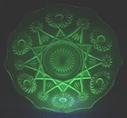 🏺Vintage Green Depression Uranium Glass Dessert Plate 1940’s